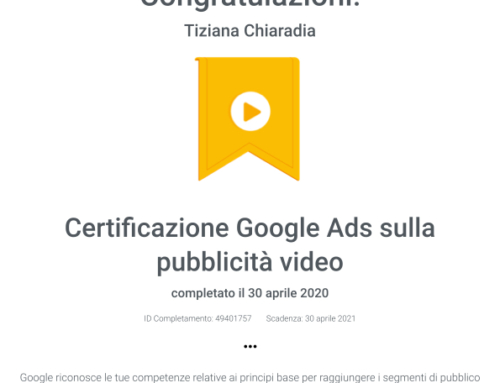 Certificazione Google Ads sulla pubblicità video