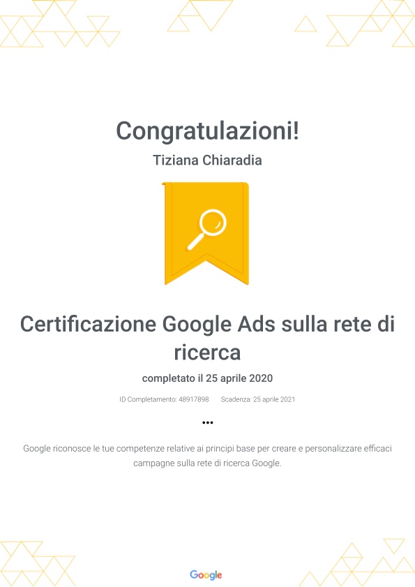 Certificazione Google Ads sulla rete di ricerca _ Google